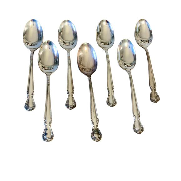 7 Rogers & Bros Reinforced Plate DAYBREAK ELEGANT LADY Teaspoons 6 1/8" - Picture 2 of 11